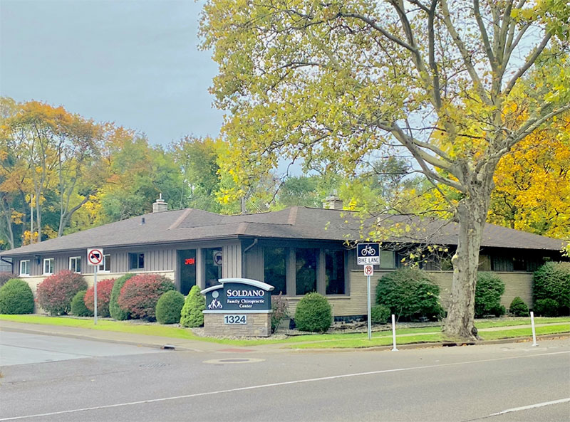 Soldano Family Chiropractic Center building and sign at 1324 S Park St. in Kalamazoo